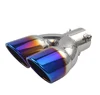63MM Car Modification Universal Straight Mouth Big Double Row Stainless Steel Exhaust Muffler Pipe