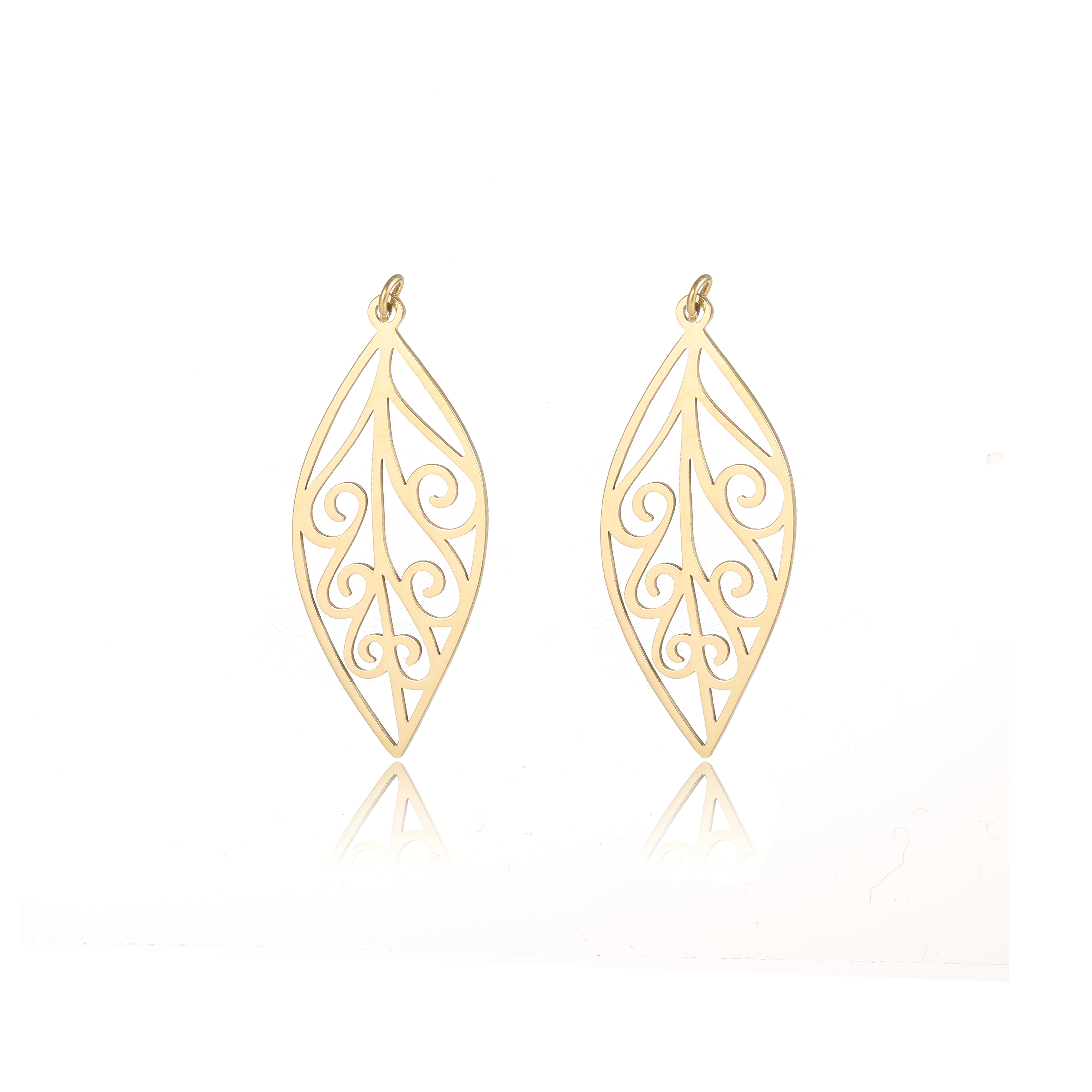 

Hot Selling Jewelry Parts Diy Hollow Leaf Shape Jewellery Charms Bulk Wholesale Designer Charms