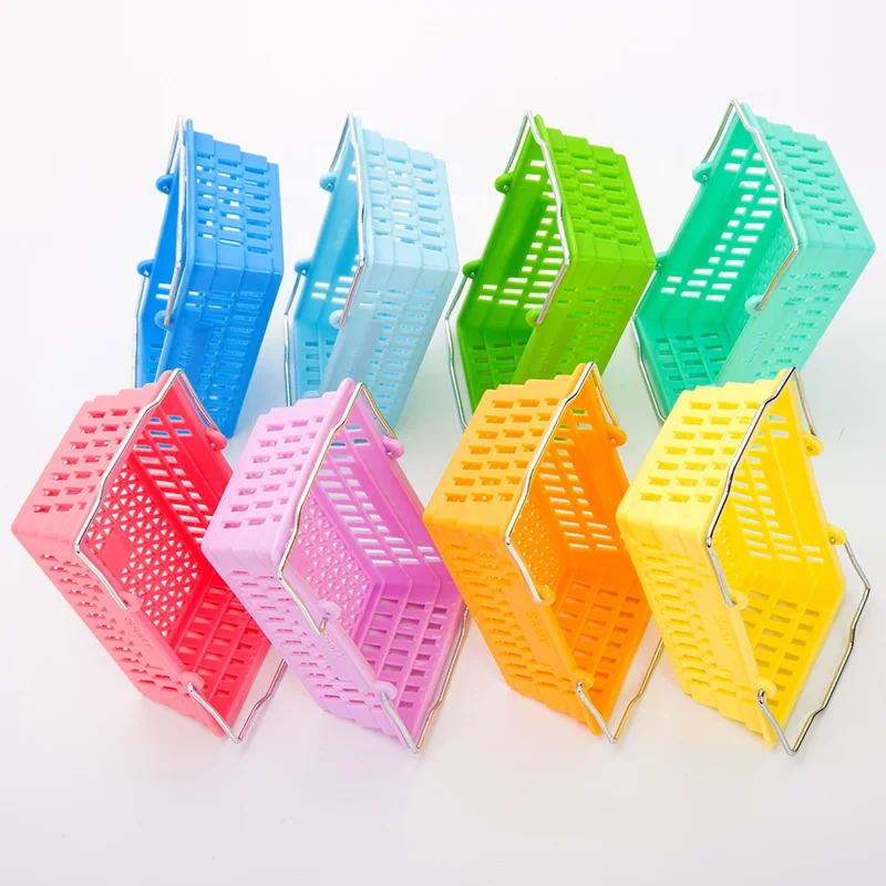 

Funny Mini Plastic Desktop Storage Basket with Handle