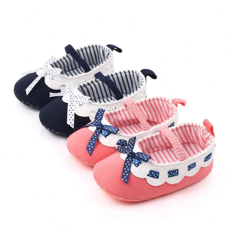 

Wholesale elastic band bow anti slip princess soft sole cute autumn baby girl shoes, Watermelon red/deep blue