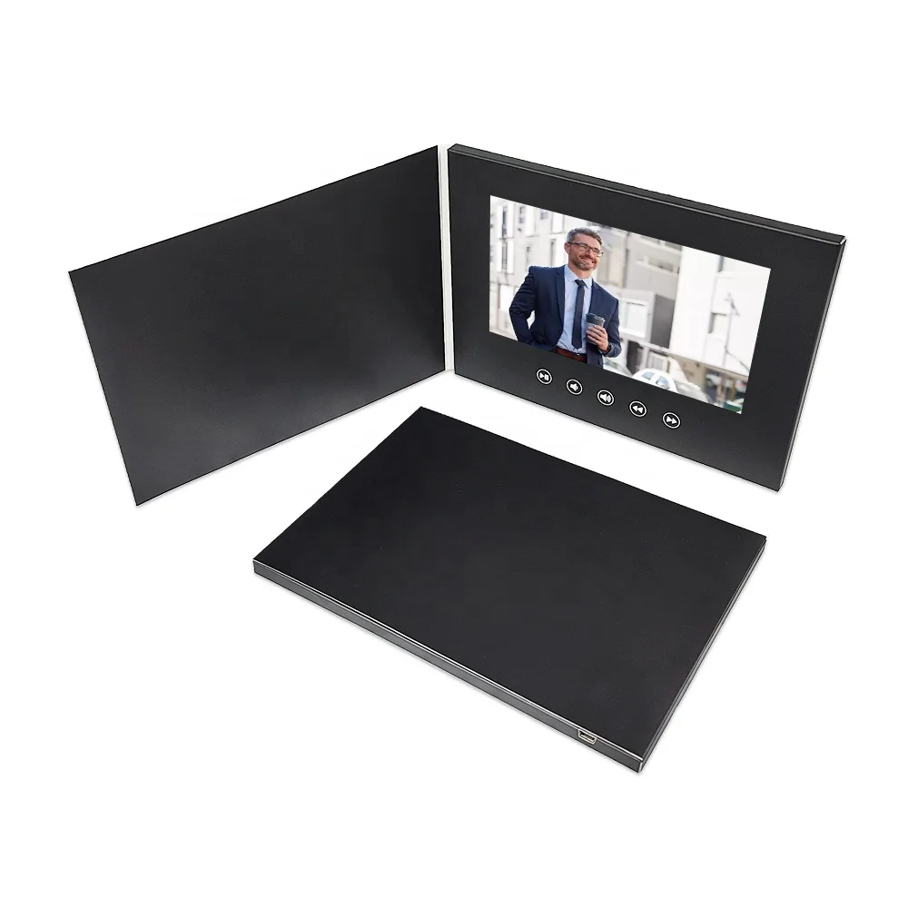 

Promotion items 7 inch HD lcd screen videocard video postcard digital video box with lcd screen video brochure for gift