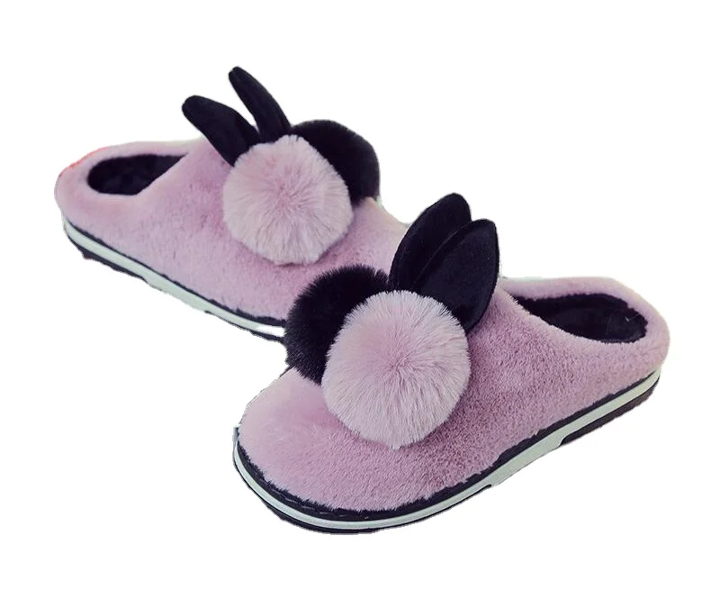 

Autumn and winter fashion new cute plush couple slippers indoor warm and non-slip slippers men and women, As picture
