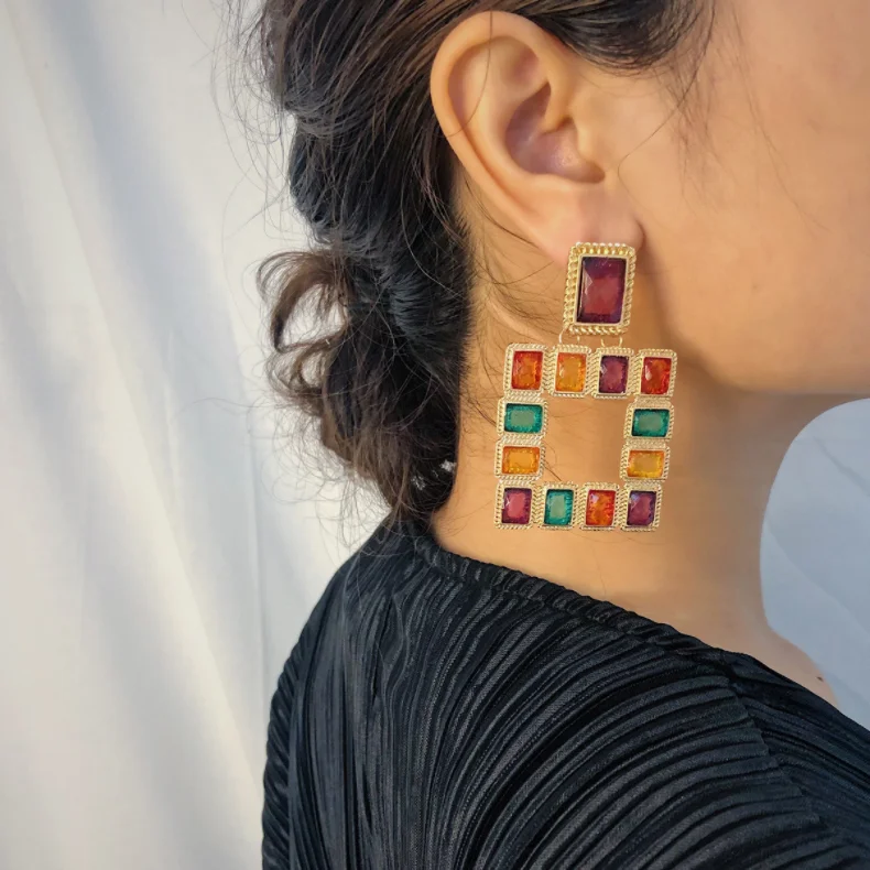 

Color Matching Earrings Bling Earrings Hoops For Women Big Hoop Earring