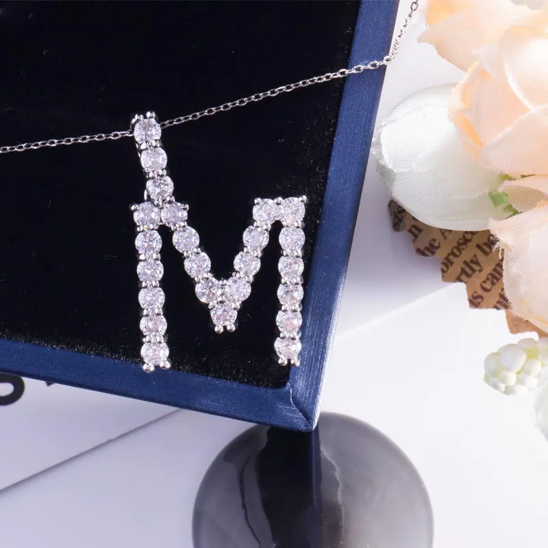 

Custom gold diamond jewelry moissanite name necklace personalised letter pendant necklace for women wholesale price, Customized