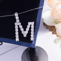 

Silver 10k 14K 18k customized gold necklace wedding jewelry lettered name design with moissanite stone for women lover