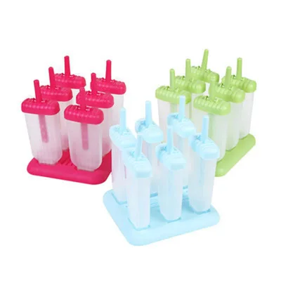 

Fusimai Popsicle Mold Mould Moulds Silicon Custom Ice Box Ice-cream Plastic 6 Cavity Ice Cream Molds, Translucency