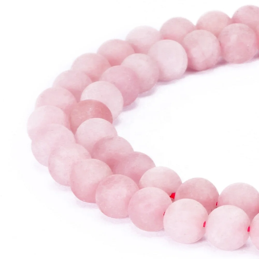 

4~12mm Hot Selling Matte Round Gemstone Loose Beads Pink Rose Quartz 15.5'' per strand