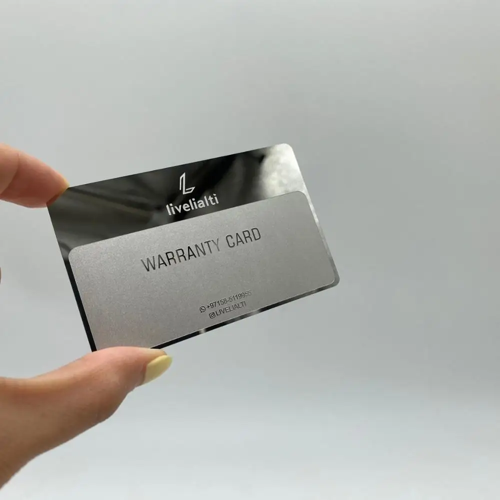 

DU custom made stainless steel 304 metal cards, Cmyk color or pantone color