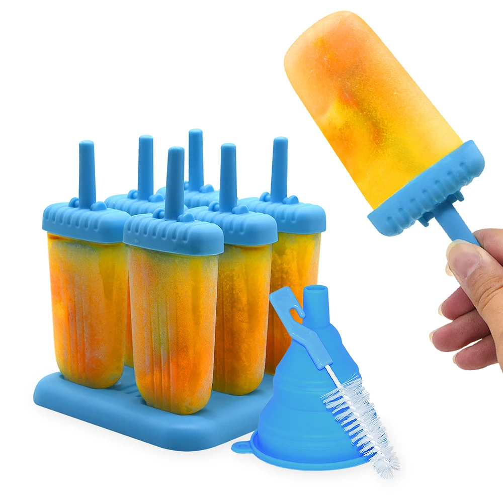 

Reusable Plastic Pop Stick Popsicle Molds Eco friendly Popular Design Ice Pop Molds BPA free Ice Cream Mold for Homemade DIY, Grey white available, can do your own colors