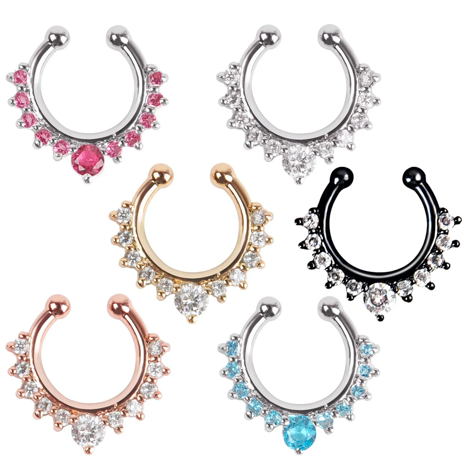 

Alloy Septum Clicker Hoop Ring Nose Labret Ear Tragus Cartilage Daith Helix Earring Stud Body Piercing Jewelry