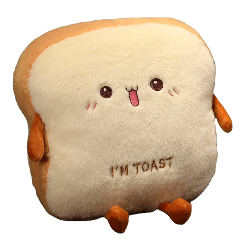 

2023 Kawaii Funny Food Plush Stuffed Throw Cushion Bread Shape Bread Pillow Long Body Pillow