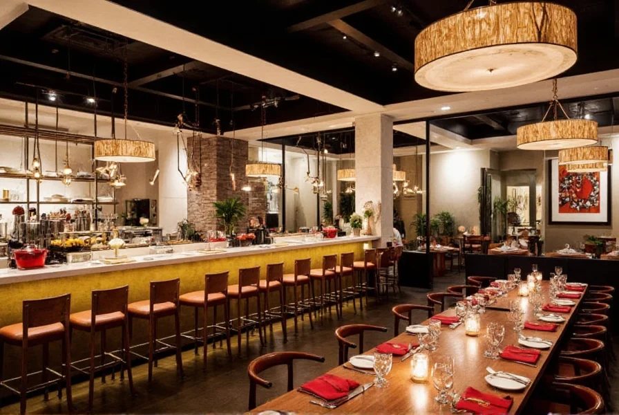 Chef preparing Indian cuisine in open kitchen setting, showcasing traditional cooking techniques with modern presentation