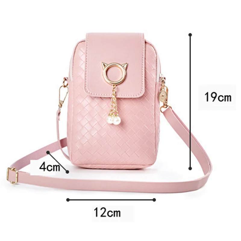 

Korean New Mobile Phone Bag Woven Pearl Tassel Cover Women's Single Shoulder Diagonal Bag, 6 colors