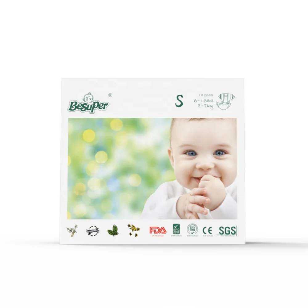 

BESUPER Bamboo Biodegradable Diapers ecologic Eco Friendly Nappies for Babies