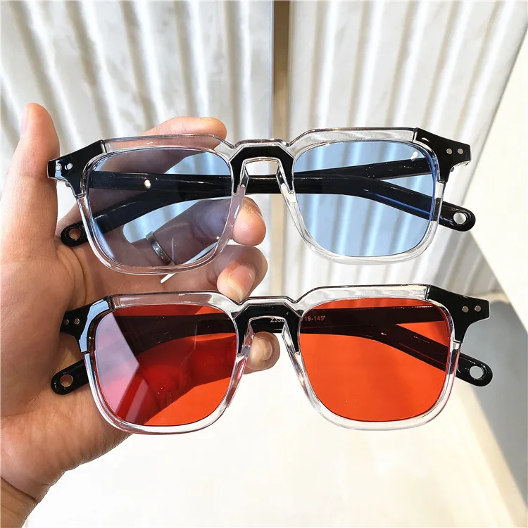 

Fashion Women Big Rectangle Frame Oversized Shades blue Sun Glass Sunglasses, As the picture show