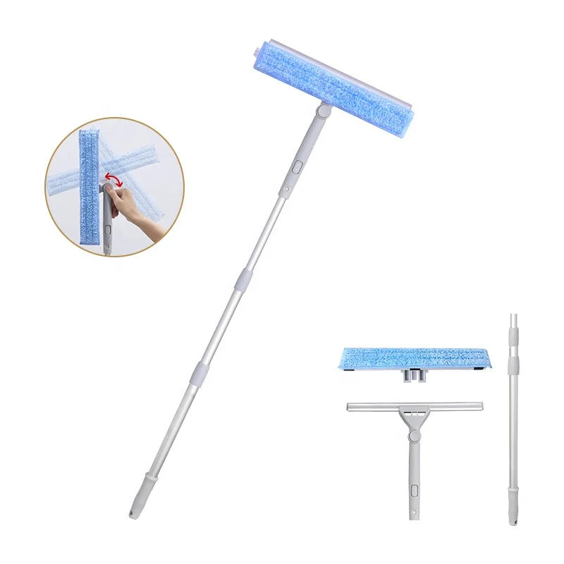 

Amazon residential extendable window cleaner home window scrubber and cleaning squeegee with telescopic pole
