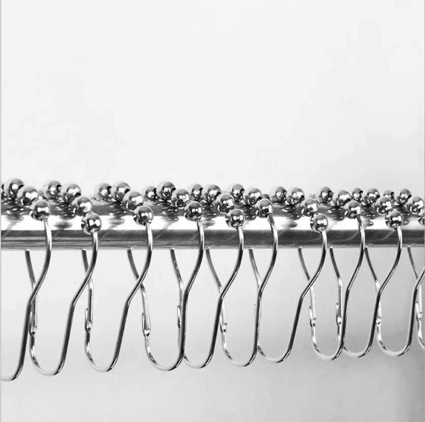 

Bathroom Shower Curtain Hooks, Rust-Resistant Metal Shower Curtain Rings