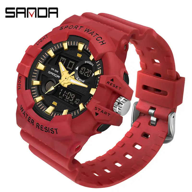 

Sanda 3037 New Sports LED Unisex Watches Analogue Waterproof Clock Digital Wristwatch Reloj Sanda