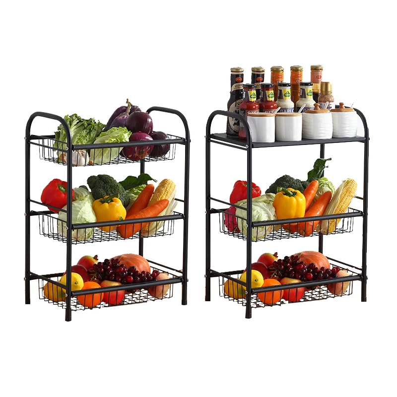 

Wholesale Metal Stainless Steel Multi-layer Large Capacity Vegetable Rack, Black