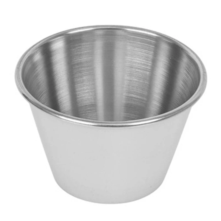 

2019 Stainless Steel Sauce Cup, individual condiment bowl, kitchen sala cup jam cup 4 OZ, Silver