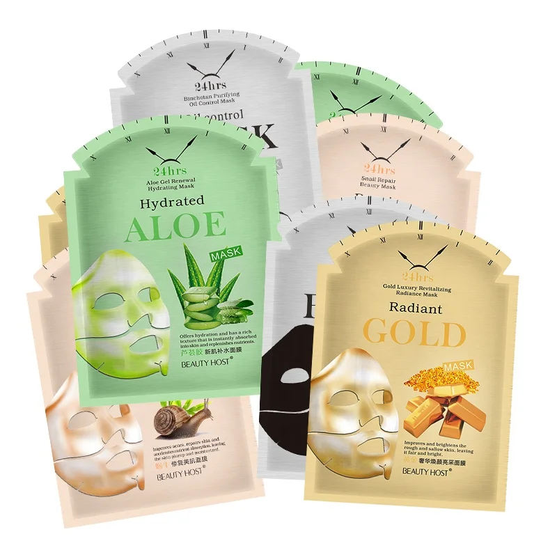 

Wholesale Private Label Mask Facial Korea Sheet Organic Whitening Hydrating Silk Face Mask, White