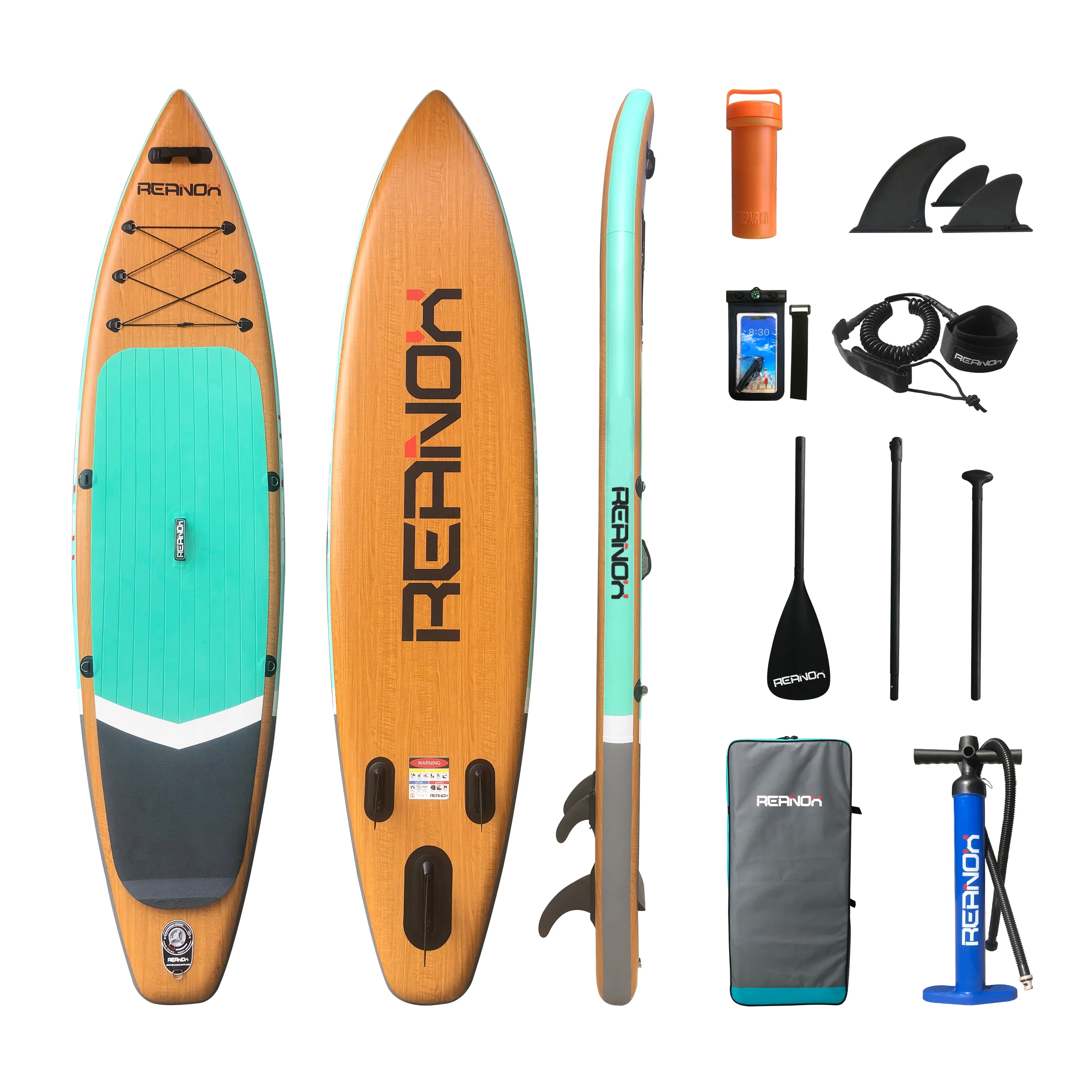 

Surfboard SUP Board with Adjustable Paddle Carry Bag Manual Pump Repair Kit Removable Fin Inflatable Stand up Paddle Board., Customized color