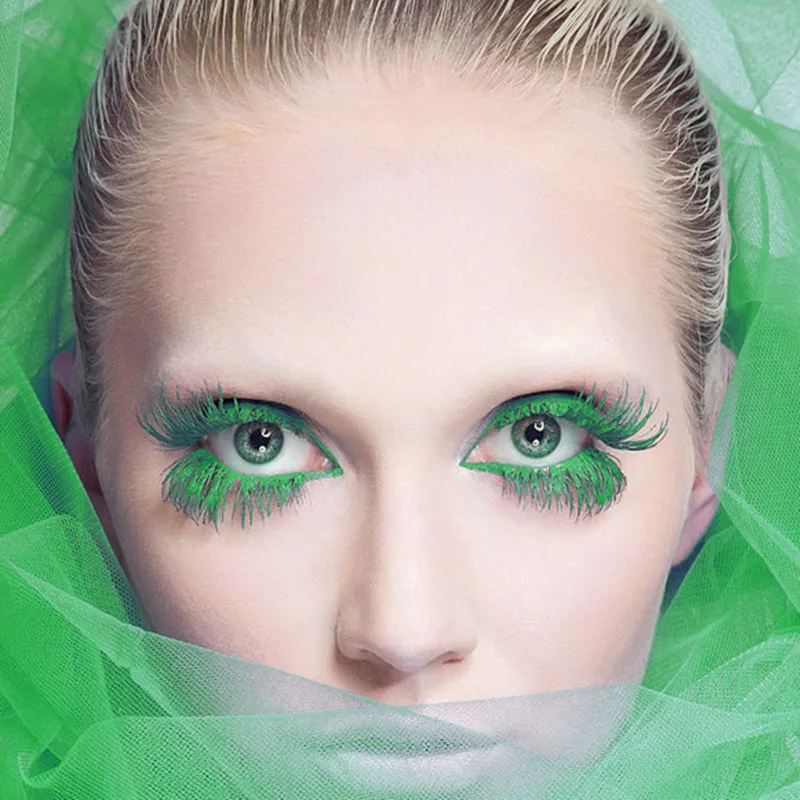 

Best sell eyelash boxes custom logo color green dramatic feast makeup 25mm lashes packing custom eyelash box wholesale eyelash, Natural black/ colorful