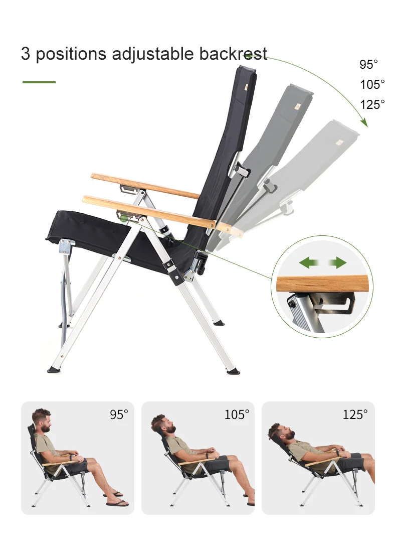 Naturehike Outdoor Camping Kursi Lipat Folding Beach Chair Recliner