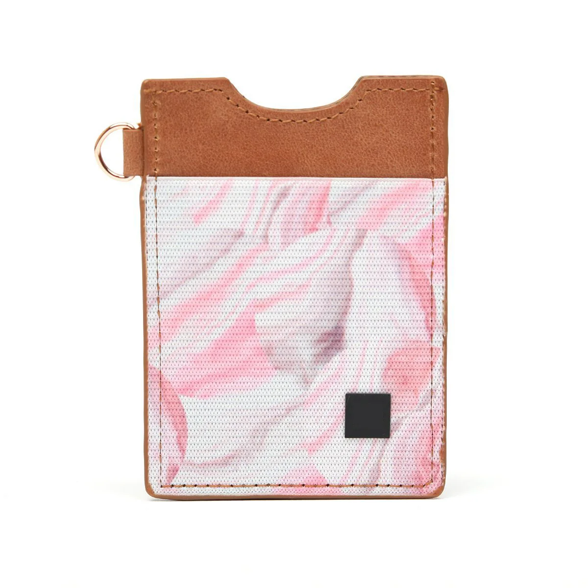 

Custom sublimation printing stretchy card holder with keyring, Black or grey or other colors