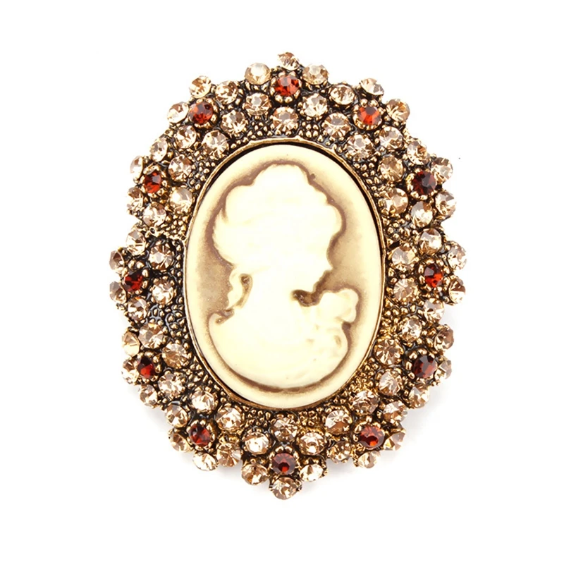 

New Design Europe Retro Vintage Alloy Crystal Brooch, Picture shows