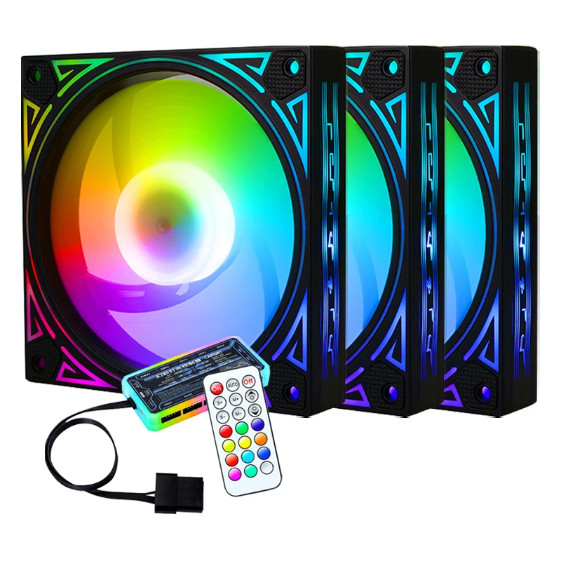 

Ready to ship Hot sale 120mm RGB fan Colorful LED Light for Computer Case Cooler Fan, Customized color