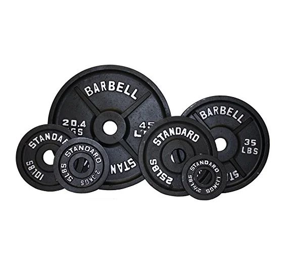 

Wholesale gym equipment gym peso bruto pesas 2.5-45LB barra, Black