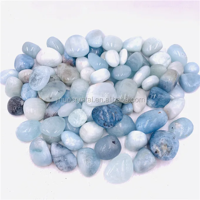 11lb Natural Tumbled Blue Aquamarine Quartz Crystal Bulk Stones Reiki Healing 