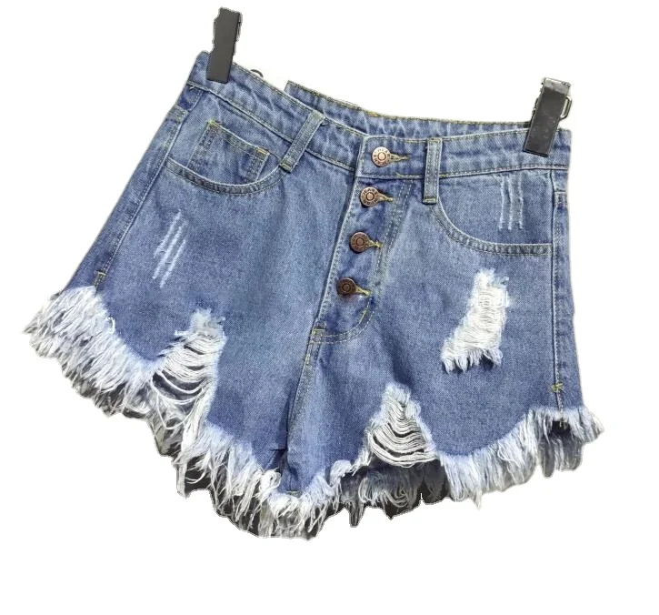 

female fashion casual summer cool women denim booty Shorts high waists fur-lined leg-openings Plus size sexy short Jeans