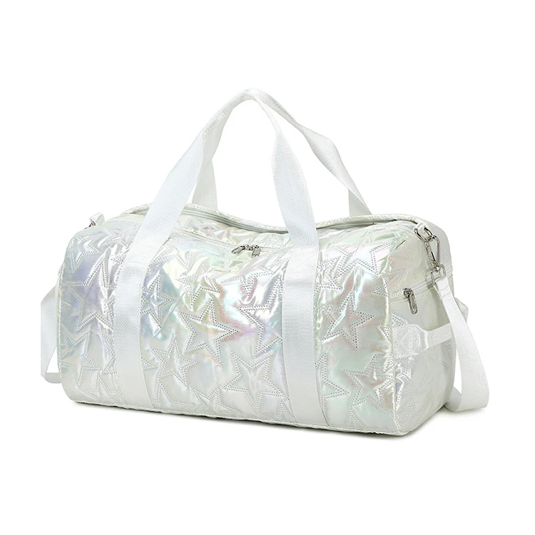 

Dry Wet Separation Folding Travel Bag Iridescent Quilting Star Gym Duffle Bag