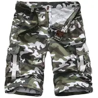 

Cotton Men's Casual Shorts Military Camouflage Cargo Shorts Pockets Denim Short Jeans