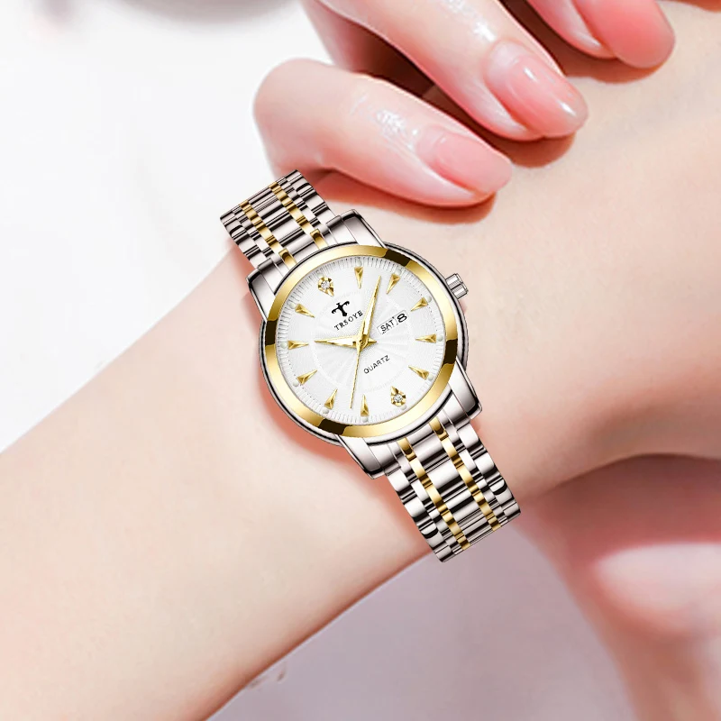 

Luxury Waterproof Calendar Latest Ladies Watches Top Brand Luxury Casual Gold Watches Women Relogio Feminino TRS8801, Black, gold, silver, rose gold