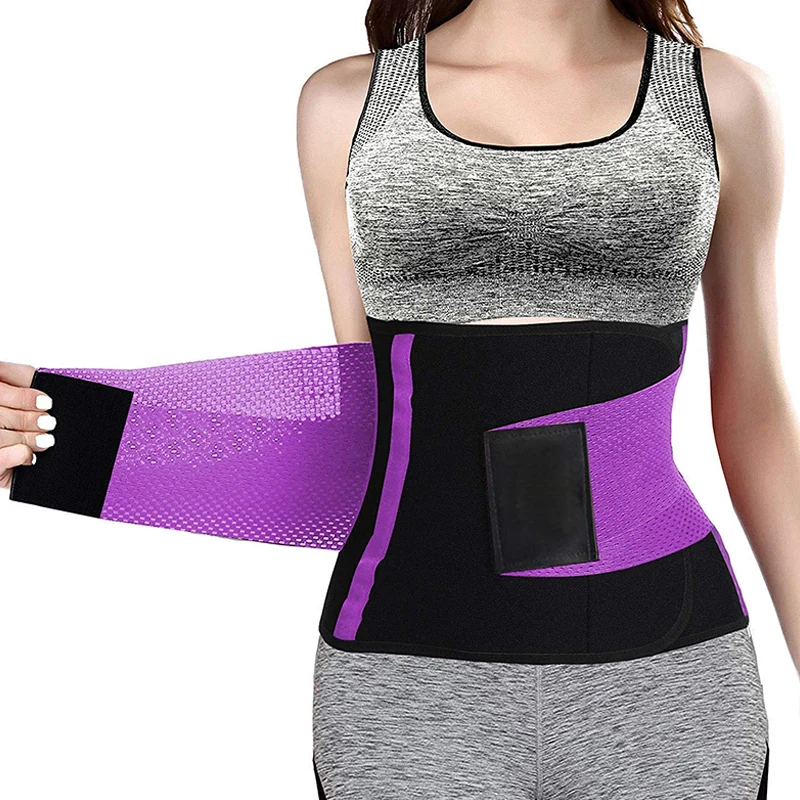 

Waist Trainer Belt Women Waist Trainer Belt Trimmer Weight Loss Workout Fitness Back Support Belts, Black, purple,dark red