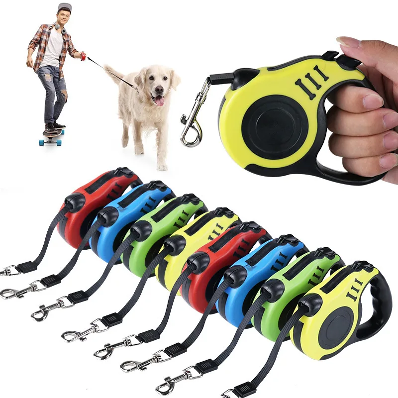 

Customized Wholesale Sales And Durable Training Fashion Bilng Retractable Pet Dog Leash, 5 colors