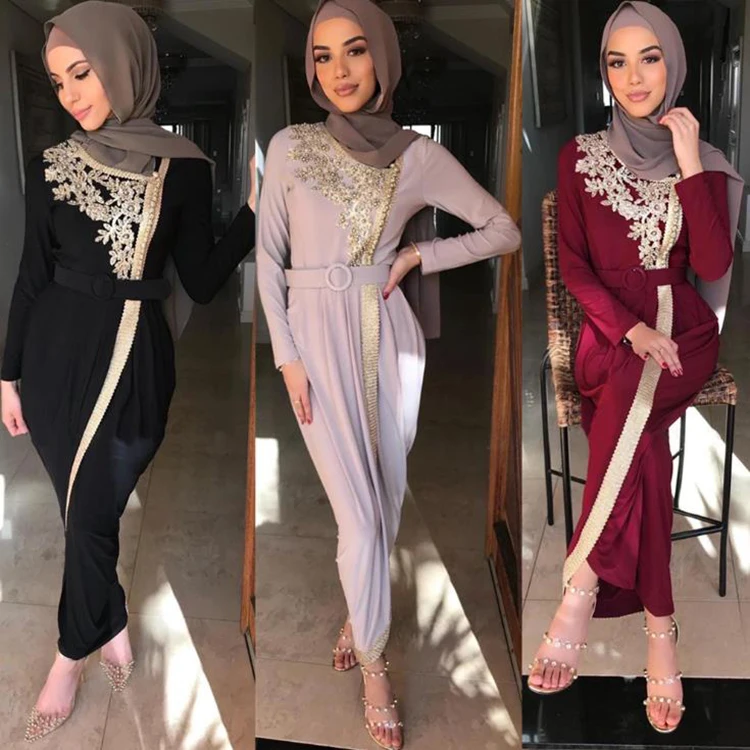 

2021 Abaya Dubai Turkish Muslim Hijab Dress Morocco Kaftan Caftan Islamic Women's Clothing Robe Islamic Wholesale