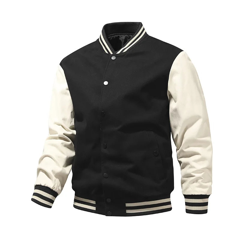 

New Product OEM Custom Plus Size Men's Jackets Cropped Varsity Jackets Mens Jackets 2021, Picture shows