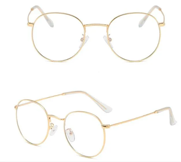 

2021 quality fashion round metal frame river blue light eye glasses