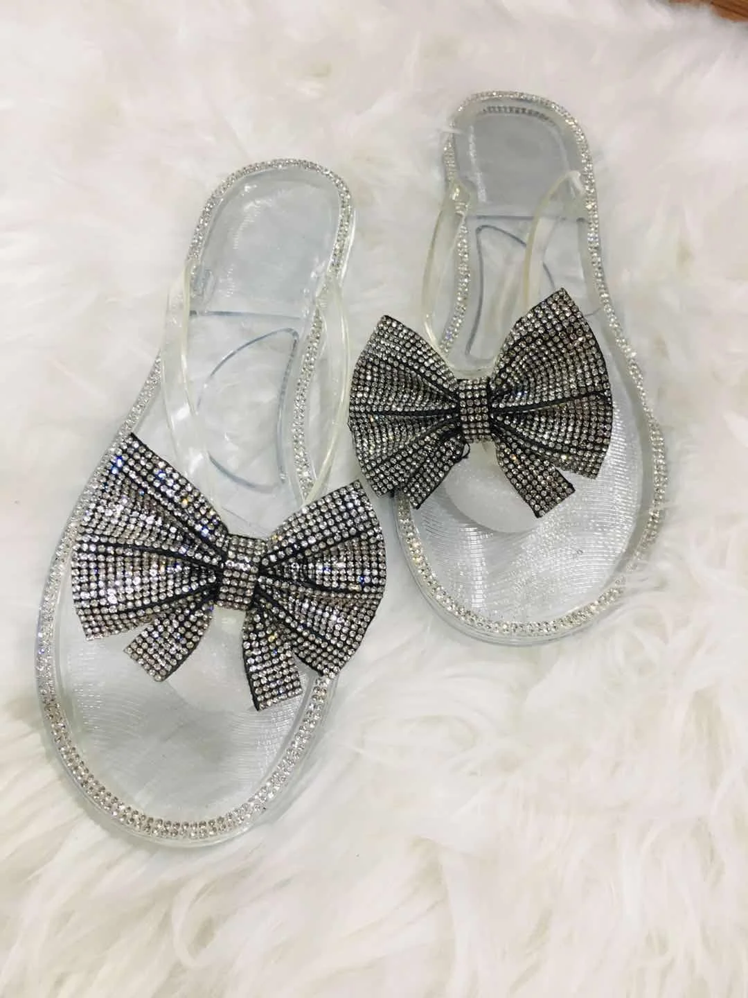 rhinestone jelly sandals