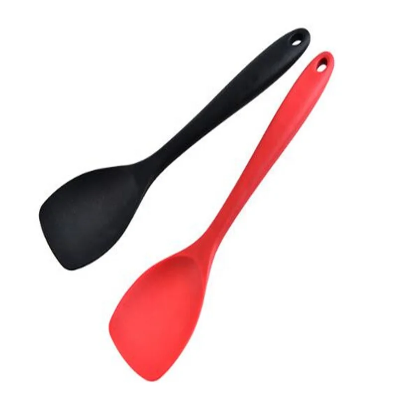 

High Quality Seamless Cooking Spatula Non-stick Silicone Soft Spoonula, Red/black