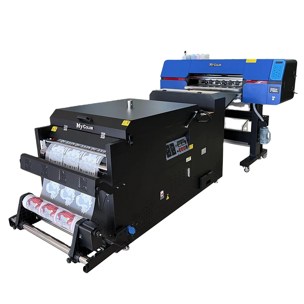 

Digital T Shirt Textile Printing Machine 60cm White Ink Heat transfer PET Film DTF Printer With Powder Shake Machine