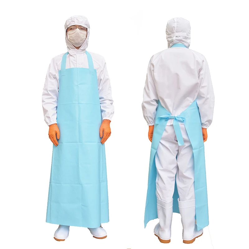 

Novelty oil resistant environmental waterproof eco-friendly TPU Apron, White, blue