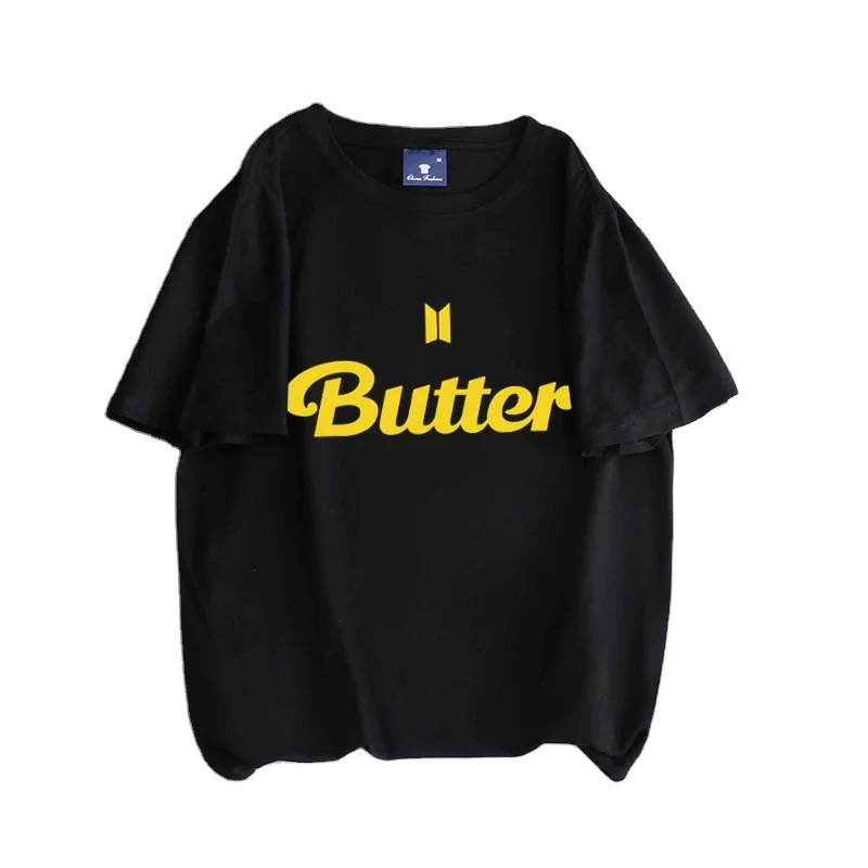 

2021 New Cotton women kpop butter latest designs suga bts butter t-shirt for girls o neck tee shirt