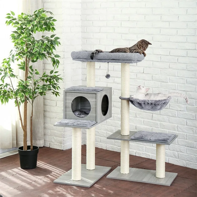 

US Warehouse Free Shipping Wood Cat Tree House Tower Cat Scratcher Tree Varied Types