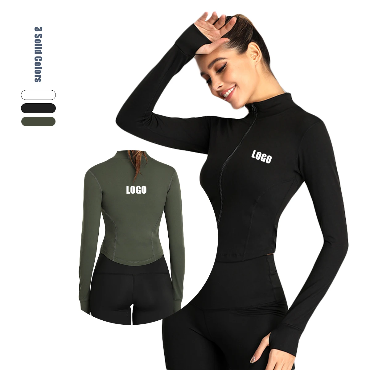 

Yoga Jacket Set Jacket Active Wear Women Zip Up Gym Sports Fitness Casual Gym Yoga Jacket, Picture