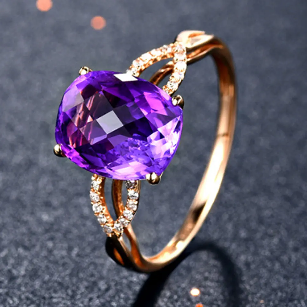 

micro pave zircon zircon synthetic purple amethyst adjustable rings women